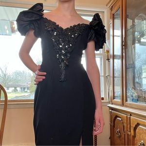 Black vintage 80s prom dress zum zum